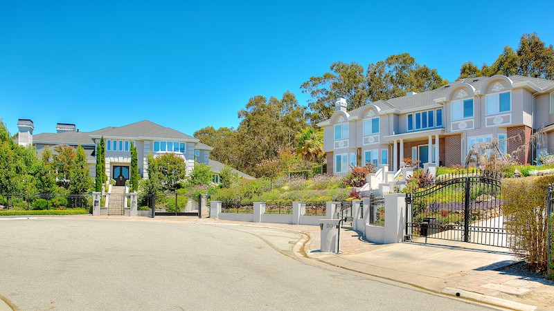 Two large homes in a cul-de-sac in Tobin Clarke Estate, Hillsborough, CA